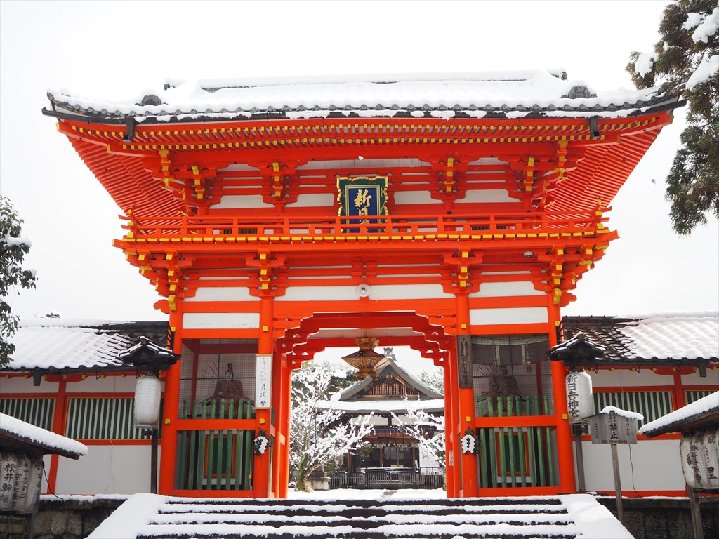 新日吉神宮の雪景色